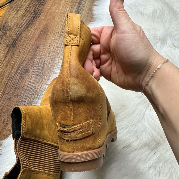 Sorel Joan of Arctic Wedge II Chelsea Boot Bootie Camel Brown - Picture 7 of 10